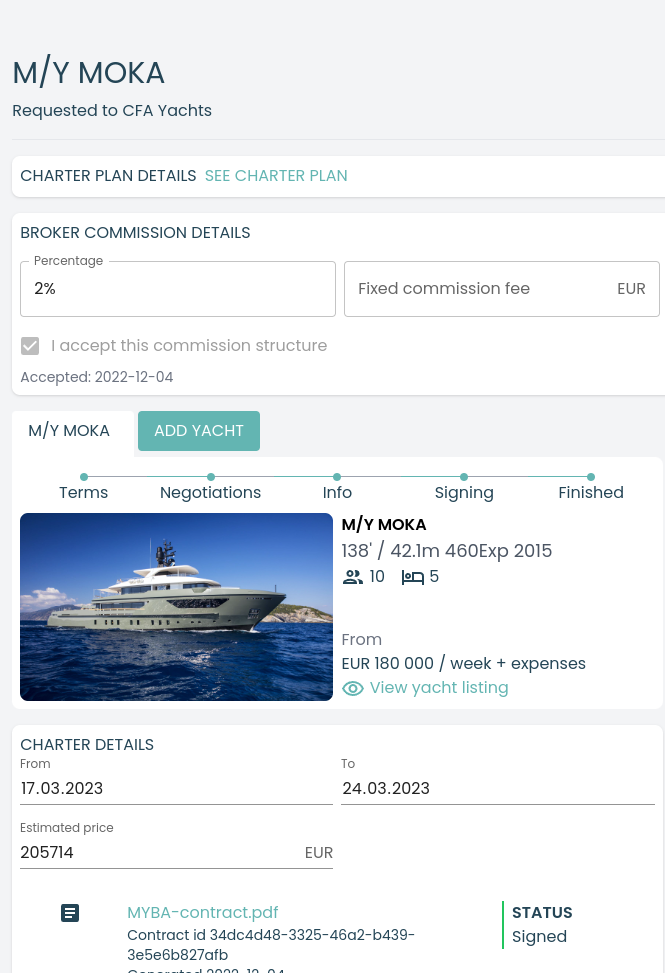 Yachtsector reservation
